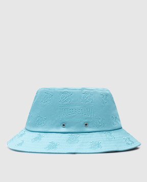 Vilebrequin Blue panama with logo embroidery OOMC4493