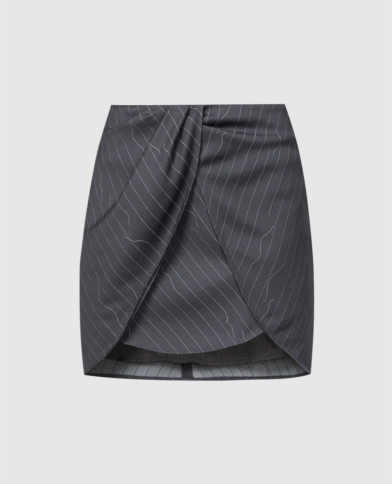 

Gray mini skirt with striped wool Off-White, Grey