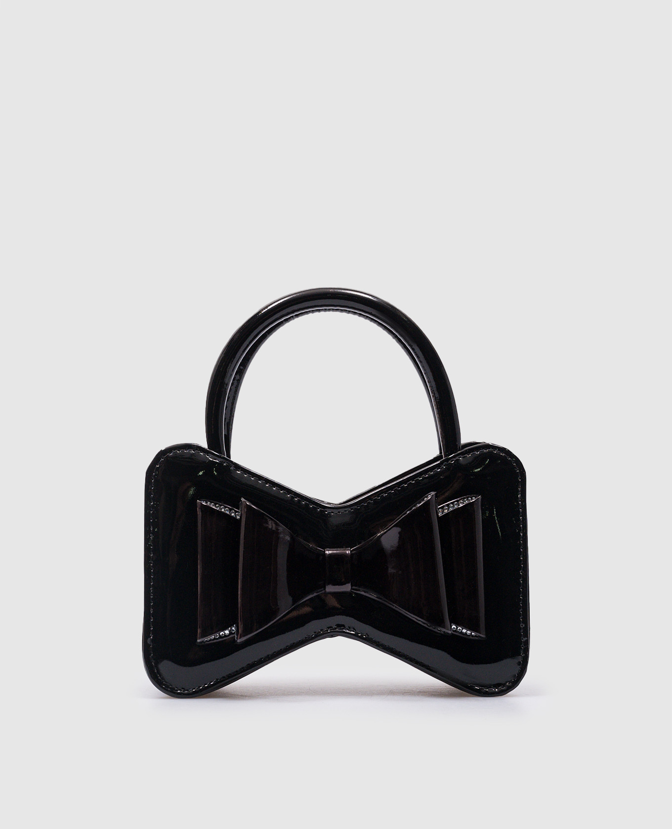 

Black patent leather mini Le Cadeau Bow bag with crystals Mach&Mach