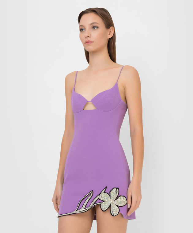 David Koma - Lilac mini dress with Crystal Flower appliqu R22DK26D - shop  with European delivery at Symbol