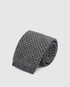Brunello Cucinelli Gray jacquard cashmere tie MM8810018