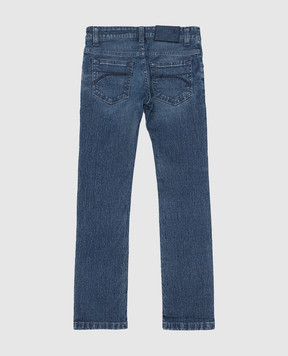 Stefano Ricci Children's blue jeans with logo YFT7405080K201