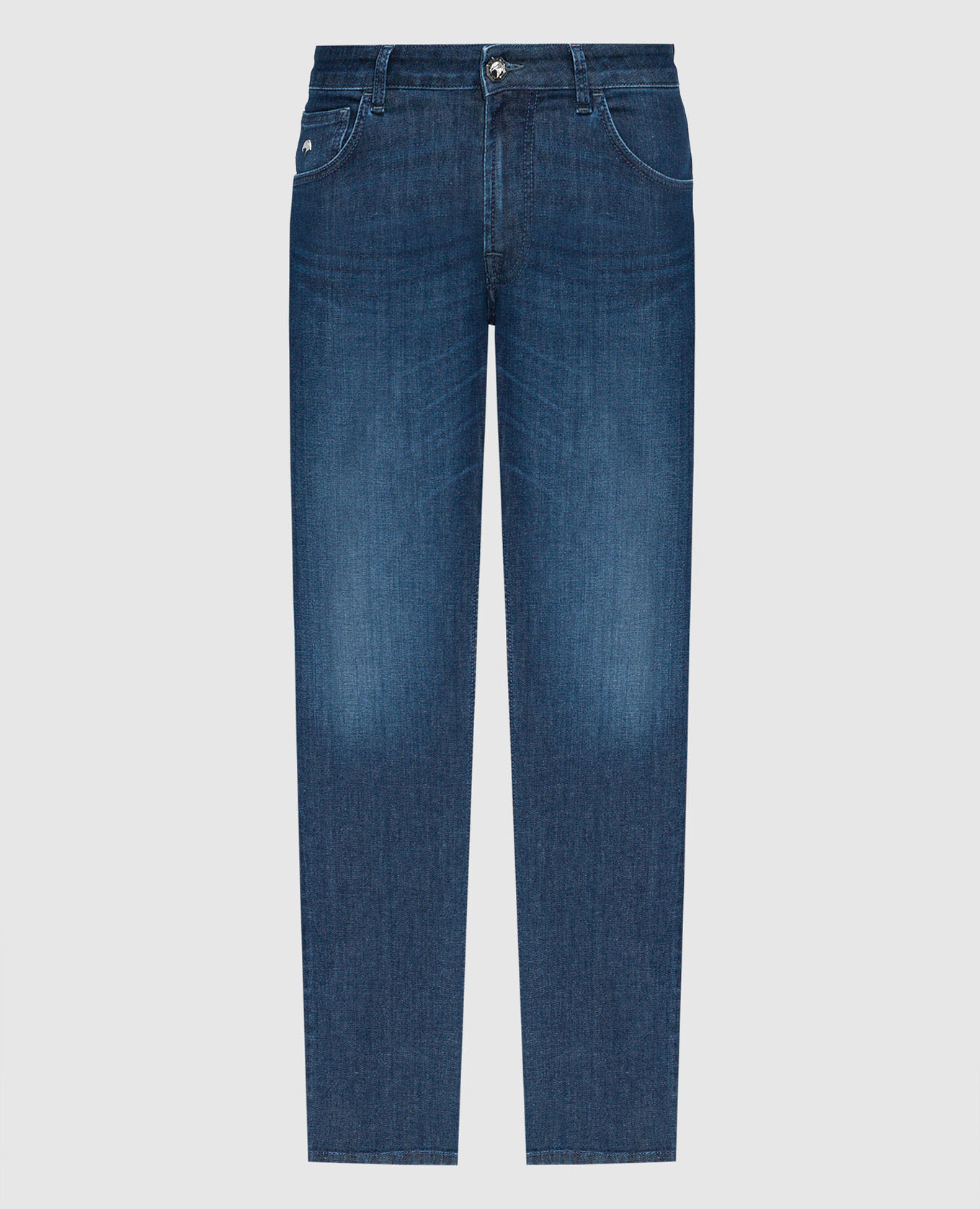 

Blue slim jeans with logo embroidery Stefano Ricci
