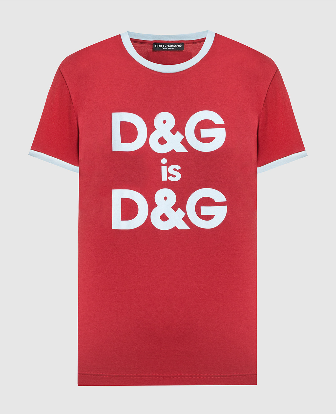 Burgundy t-shirt with dg logo print dolce&gabbana