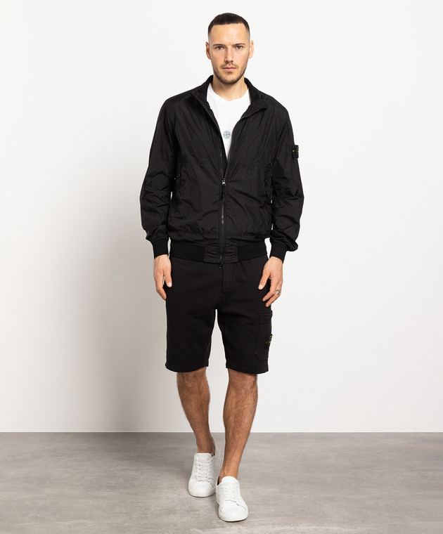 Stone Island - Black jacket with logo patch 781542822 - shop
