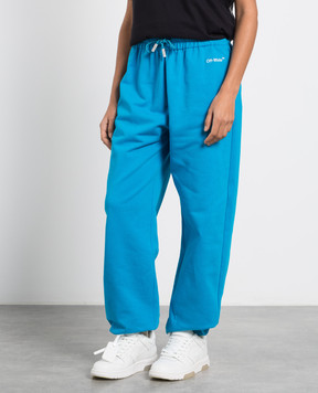 Off-White Blue joggers with logo embroidery OWCH016S23JER001