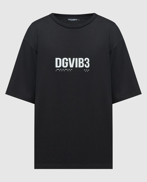 Dolce&Gabbana Black t-shirt with DGVIB3 print G8PB8TG7K3F
