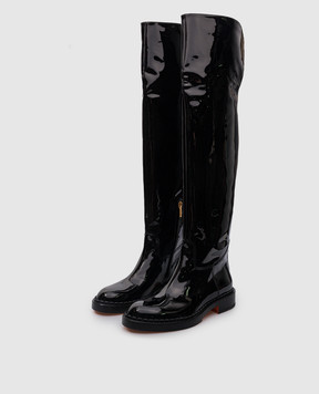 Santoni Black patent leather boots WSAL70563BJ2TVHD