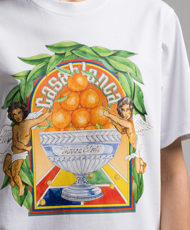 Casablanca - White t-shirt with Triomphe D`orange print