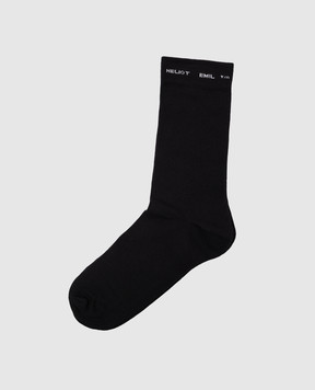 Heliot Emil Black socks with logo 1645C01