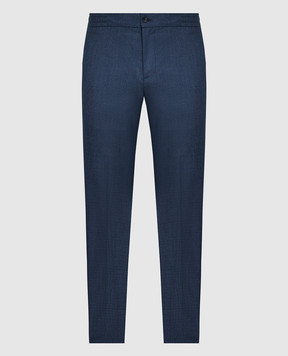 Marco Pescarolo Chiaiam blue patterned wool and cashmere tapered trousers CHIAIAM48PR2