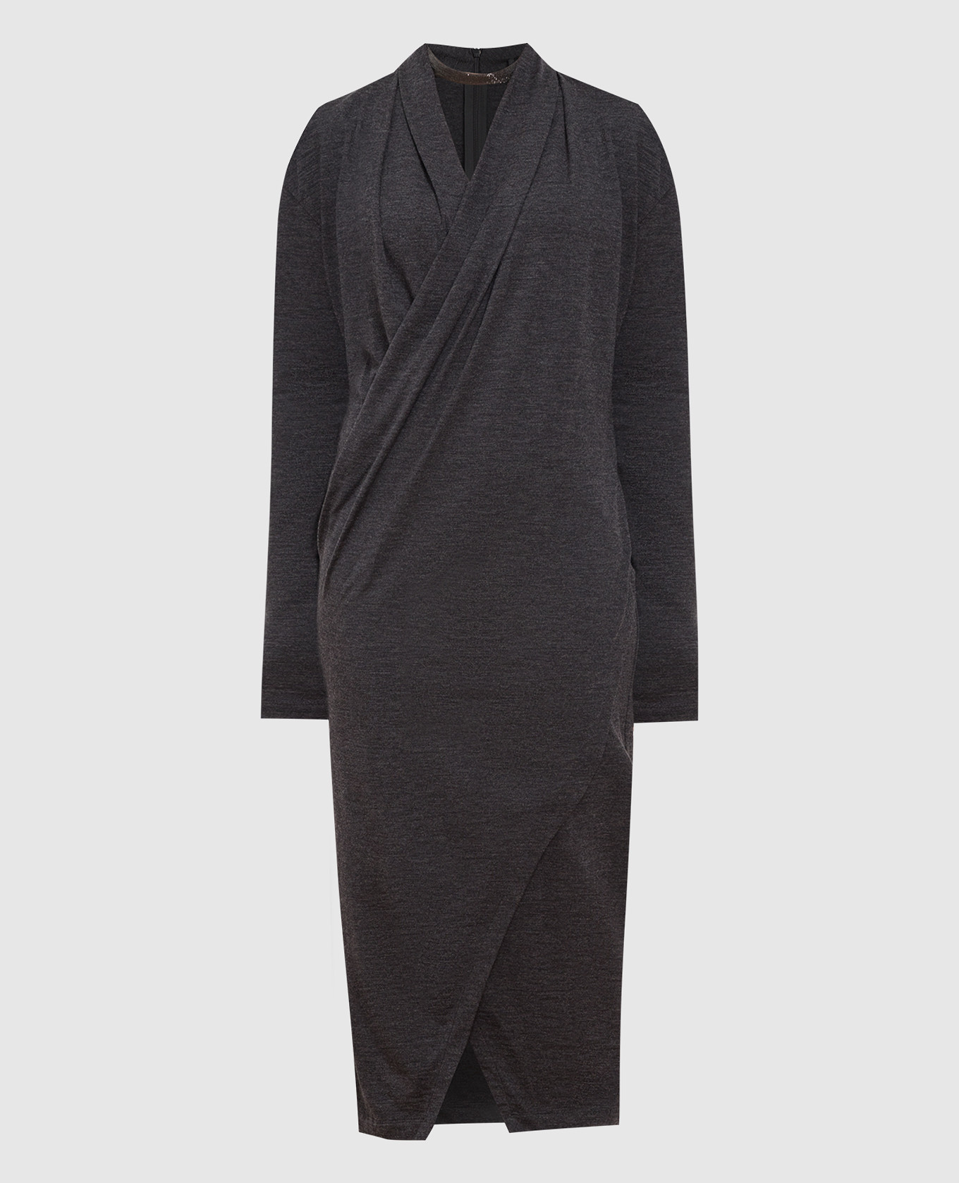

Graphite wool midi dress with choker Brunello Cucinelli, Grey