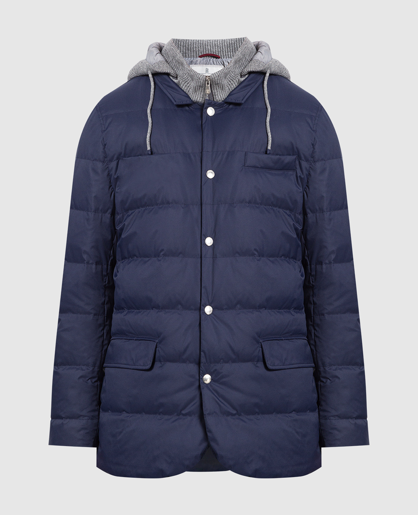 

Navy blue down jacket Brunello Cucinelli, Синий