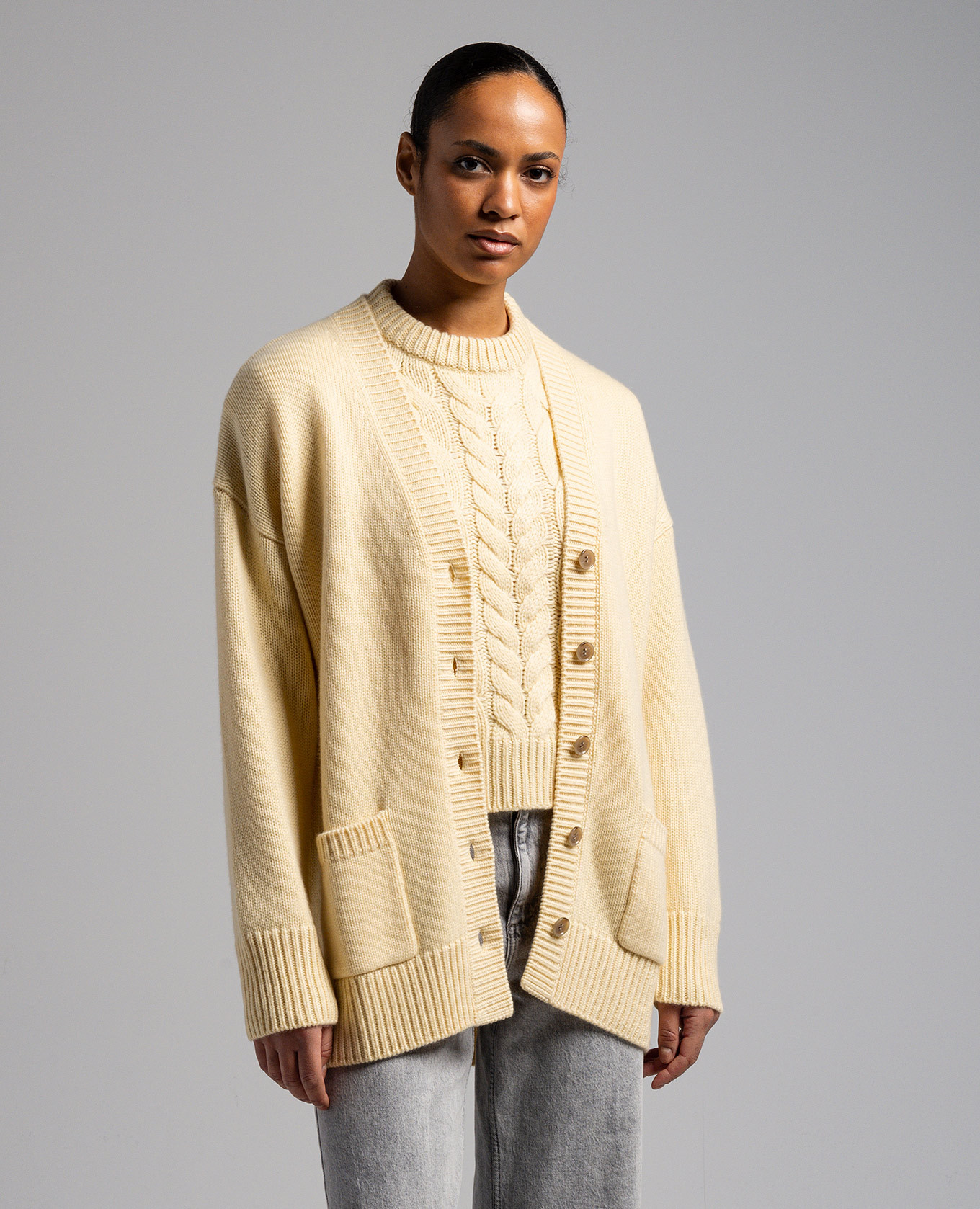 

Yellow cashmere cardigan LISA YANG
