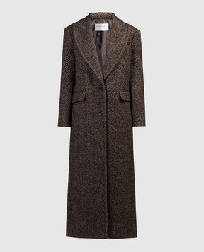 Michael Kors Brown patterned wool and silk tweed coat DOL7010119269