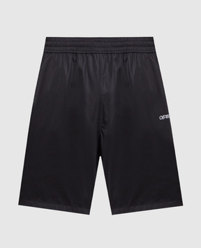 Off-White Black logo swim shorts OMFD008F23FAB003