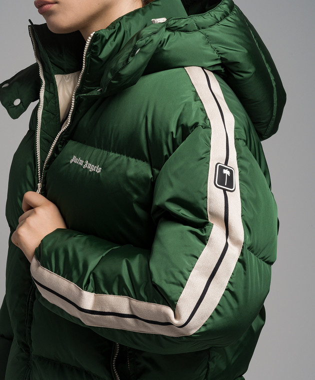 Palm Angels Green down jacket with logo embroidery PWED022F23FAB001 buy with Greece delivery at Symbol