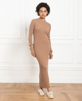 Babe Pay Pls Brown cashmere dress with a scar MD9731312341CO
