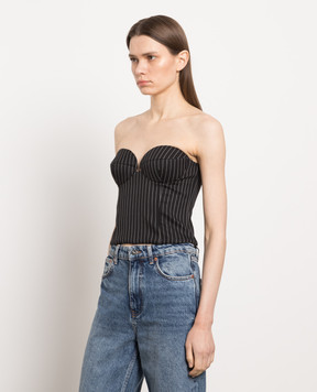 Magda Butrym Black striped wool corset 220423