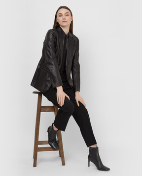 Brunello Cucinelli Black leather jacket MPCRL8557