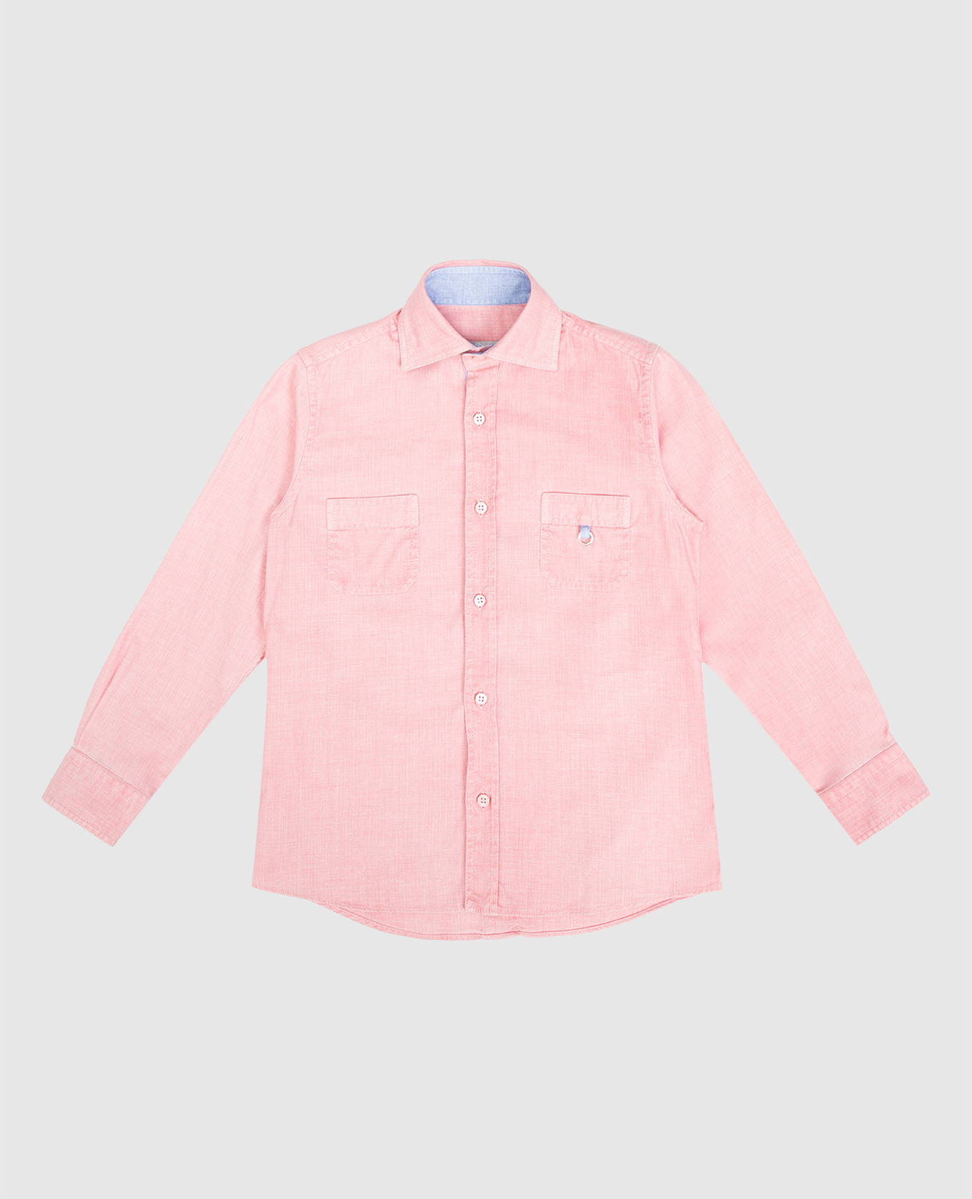 Children's pink shirt with metallic logo stefano ricci