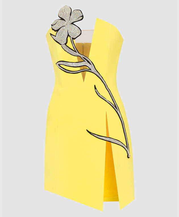 David Koma - Mini dress with Crystal Flower applique and slit R22DK15D -  shop with European delivery at Symbol