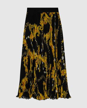 Versace Jeans Couture Black pleated skirt in Chain Couture print 75HAE808NS297