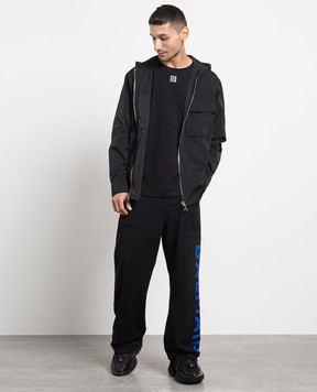 Balmain Black sweatpants with logo print AH1OB211BB15