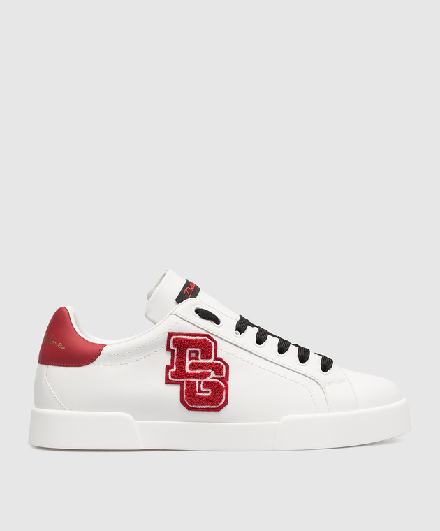 Dolce&Gabbana - Portofino white leather sneakers with DG