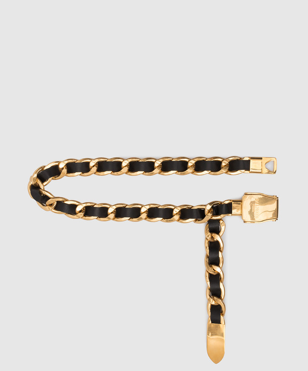 BALMAIN  B-Pilot Leather and  Chain Belt Balmain B-Pilot chain and leather belt Balmain main image 4