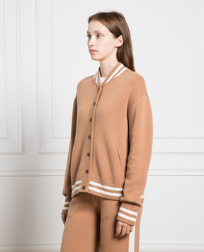 Allude Brown wool and cashmere bomber jacket 23517710