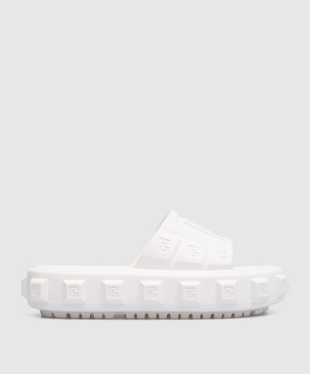 Balmain - Ari sliders in white with embossed logo AN1UL868KEVA - shop ...