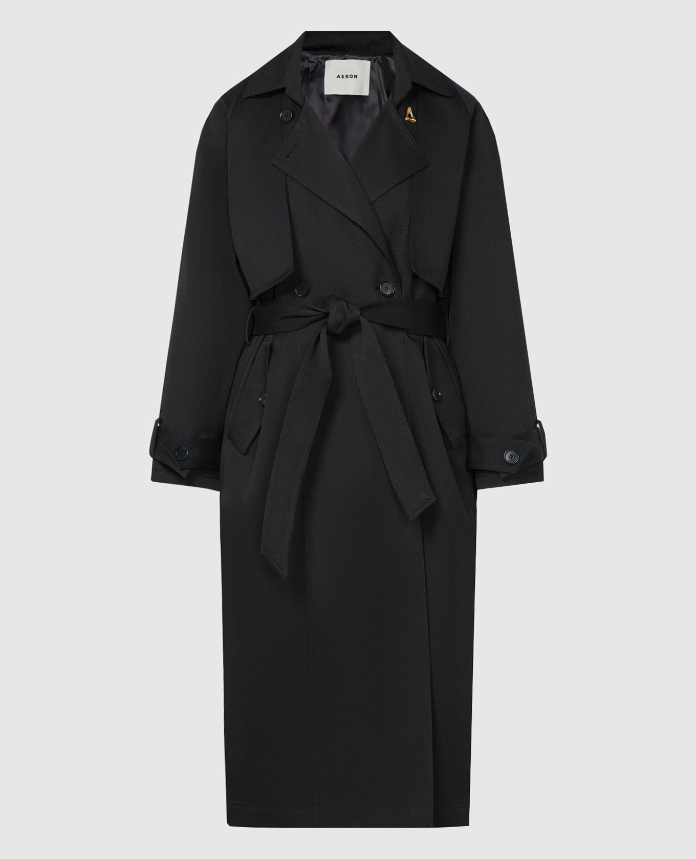 

PIPPA black double-breasted trench coat AERON