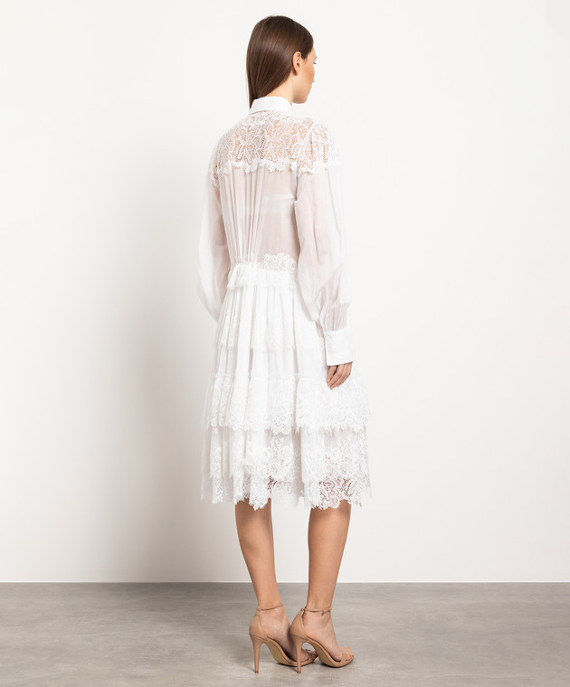 Ermanno Scervino - White midi dress with lace D422Q309HQO - shop Ermanno Scervino - White midi dress with lace D422Q309HQO - shop