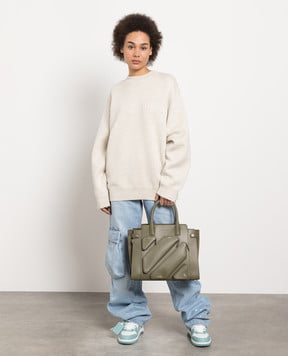 Off-White Beige sweater with a textured pattern OWHE093S23KNI001