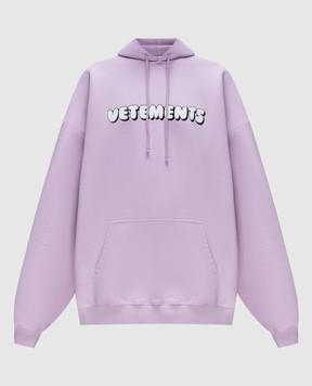 Vetements Purple hoodie with logo print UE64HD190P