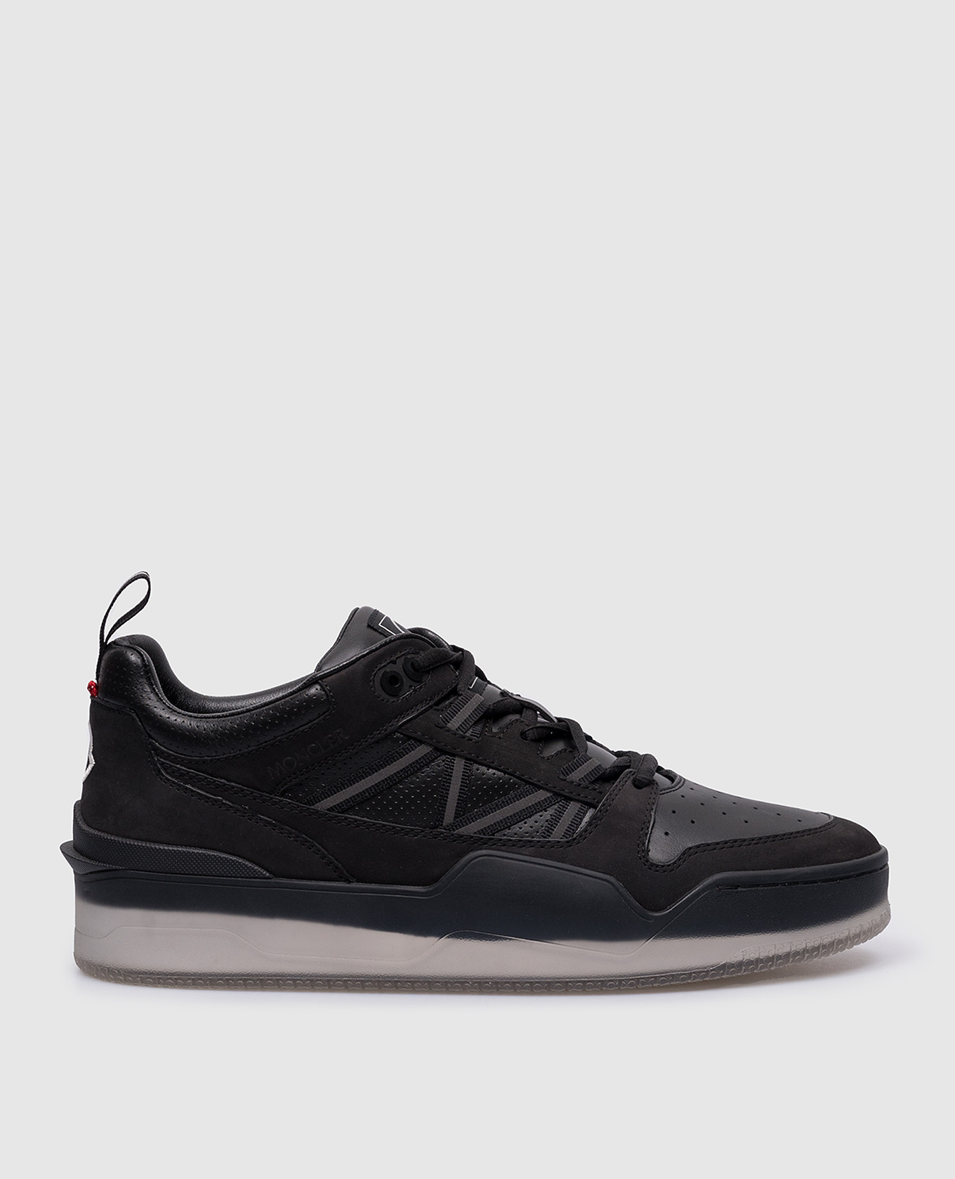

Black logo Pivot leather sneakers Moncler, Черный