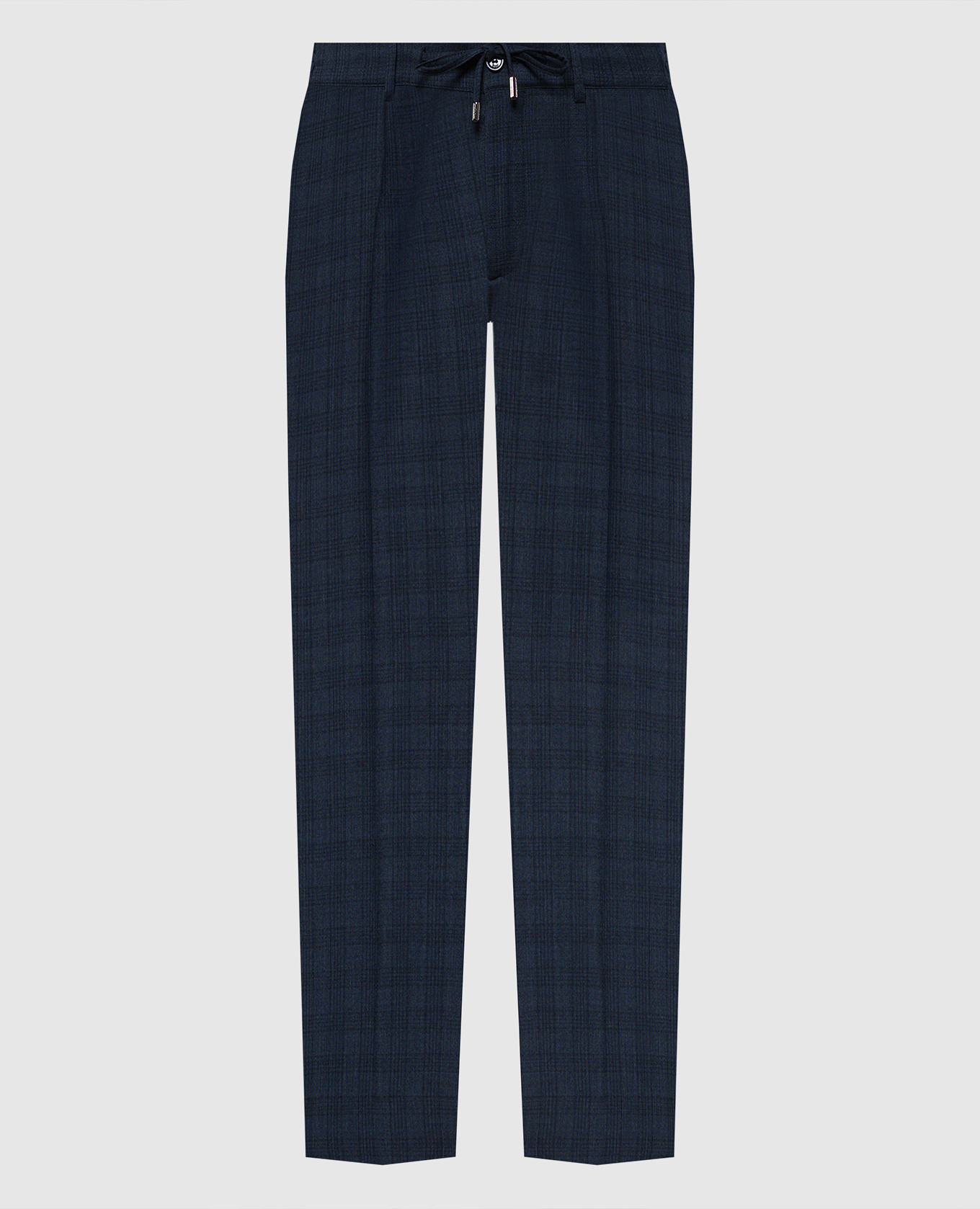 

Blue trousers in wool and silk with a metallic logo Stefano Ricci
