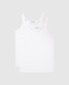 Dolce&Gabbana Children's set of white t-shirts with a logo L4J702G7OCU