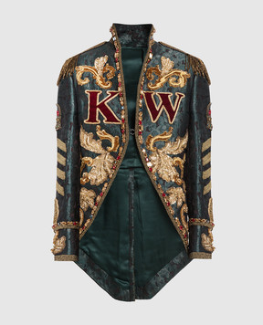 Dolce&Gabbana Green jacket with crystals I2532MFJMTK
