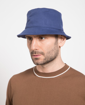 Borsalino Blue panama with logo B32089EC0054