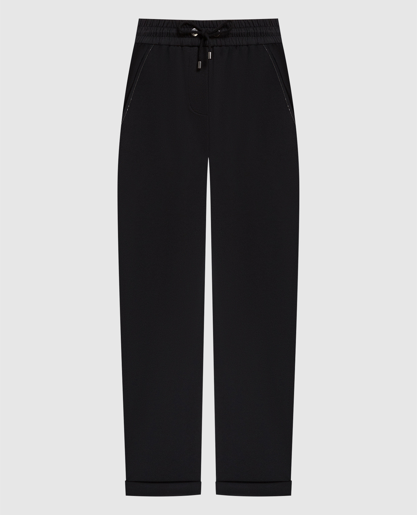 

Black sweatpants with a monil chain Brunello Cucinelli, Черный