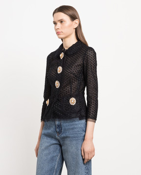 Dolce&Gabbana Black jacket with crystals I2B26WHLMCZ