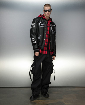 Off-White Red checkered shirt with logo embroidery OMGE031C99FAB001