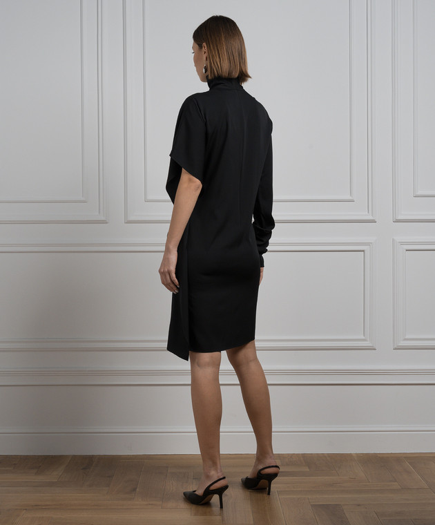 【送料&関税込】Max Mara Sportmax Mock Neck Shortsleeved Dre Max Mara Sportmax - Black asymmetric CIRCOLO dress made of