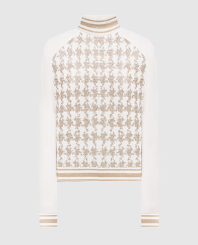 Balmain White jumper with glitter BF1KF050MC98