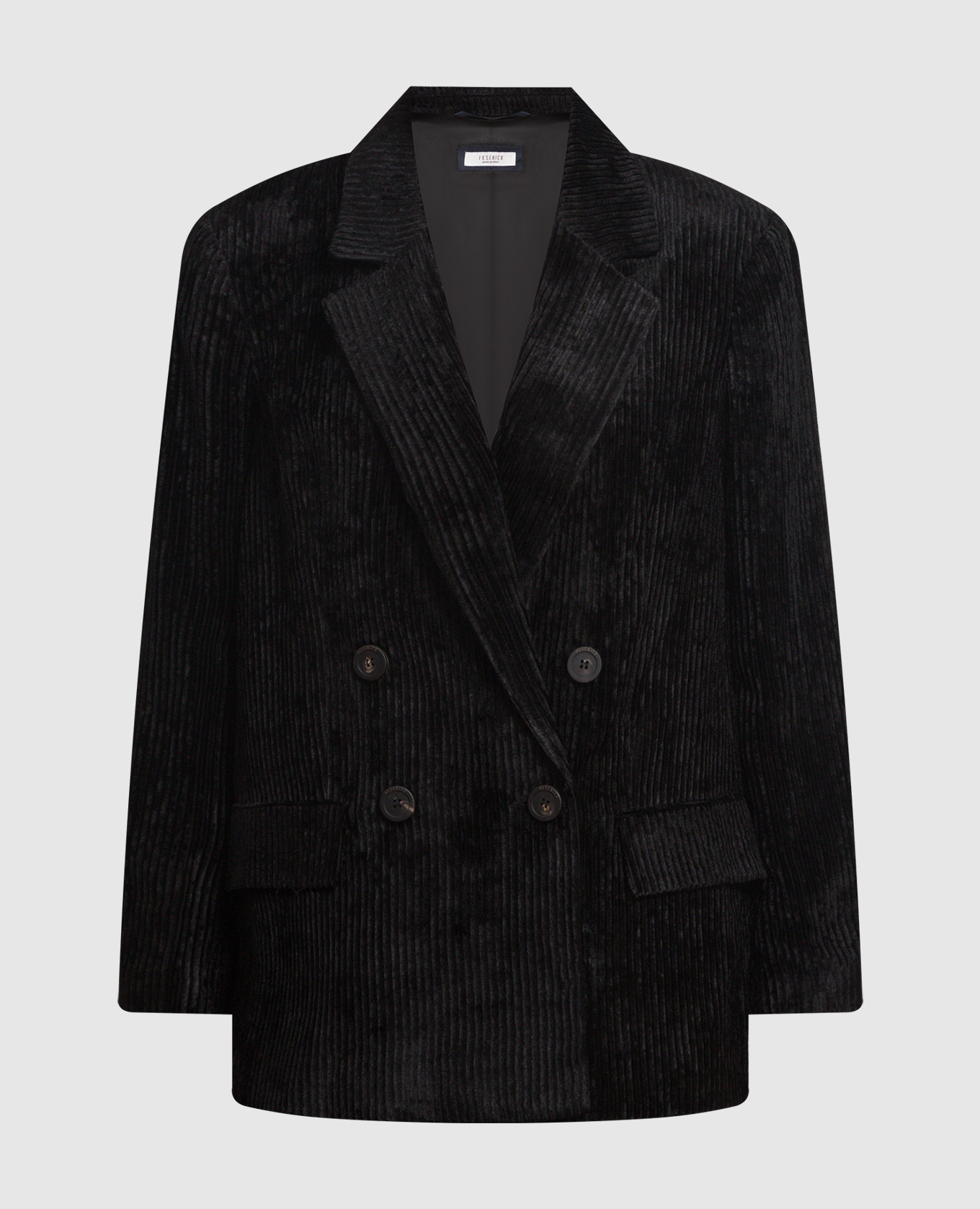 

Black velor double-breasted jacket Peserico