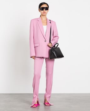 The Attico Abram pink asymmetric trousers 227WCP93W027