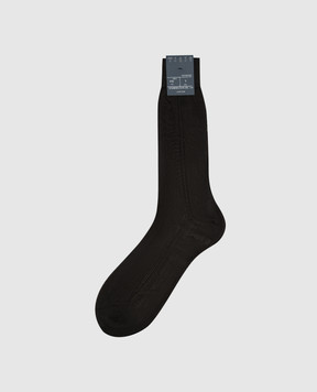 Bresciani Black silk socks MC013UN0005XX