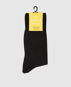 CDLP Khaki socks with logo pattern MSO006012001